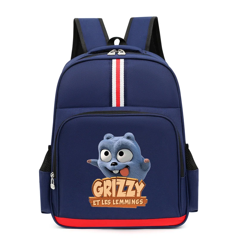 

GRIZZY AND THE LEMMINGS Large Child Backpack Boy Girl School Bags Fashion Kids Backpack Multi-function Durable Students Bookbags