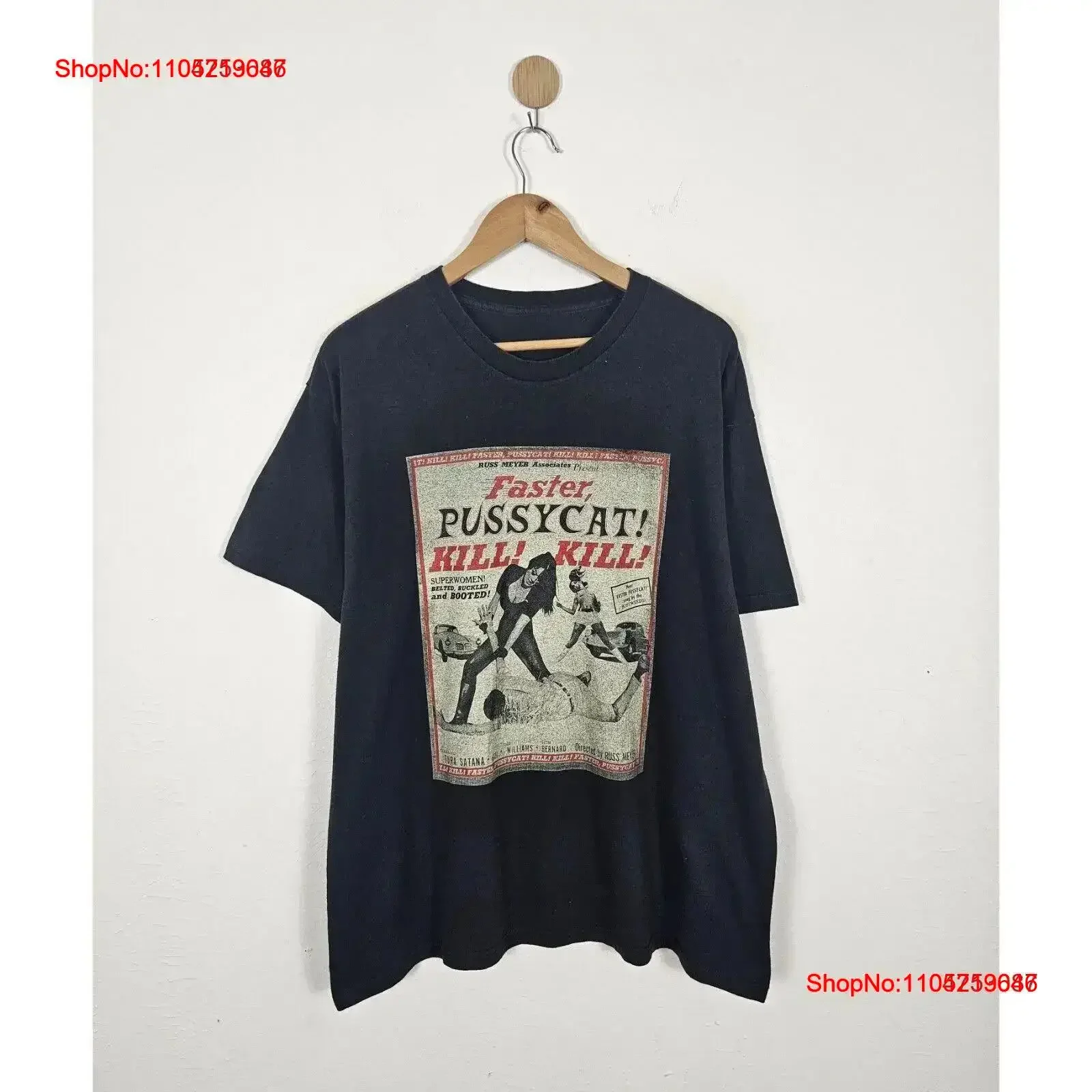 Vintage Faster Pussycat Kill Movie T Shirt Y2K Washed graphic fashion streetwear Breathable Stretched Versatile vintage Washed