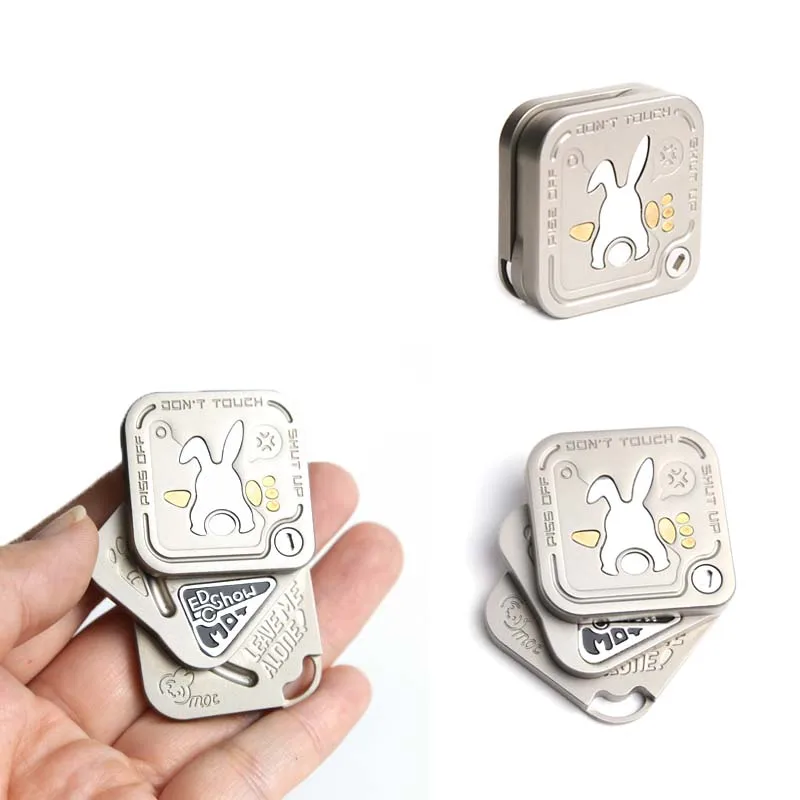 Conejo gruñón de tres capas, deslizador de empuje lateral magnético, Fidget Spinner, descompresión de Metal para regalo para adultos, juguete EDC con yema del dedo