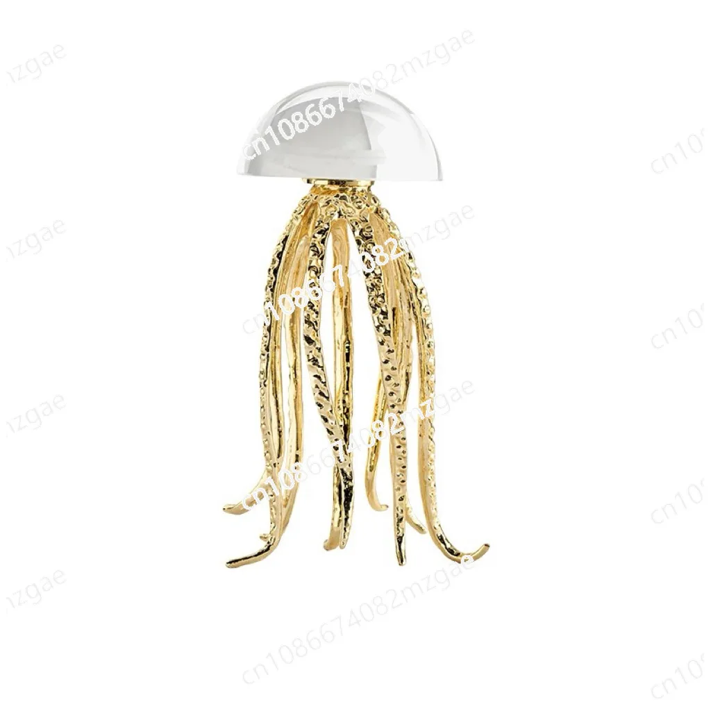 

Light luxury crystal jellyfish marine art theme ornament living room desktop