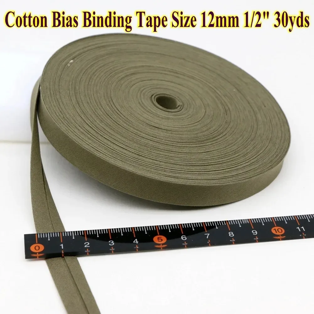 Cotton Bias Binding Tape for Cloth Fabric, DIY Handmade Sewing Material, Garment Accessories, 12mm Width, 1 \