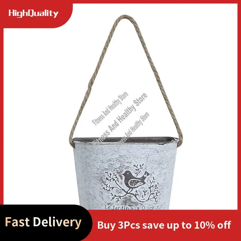 Wall Hanging Planter Plant Pot Flower Basket Garden Succulent Container Metal Iron Flower Holder Home Balcony Decoration-AT35