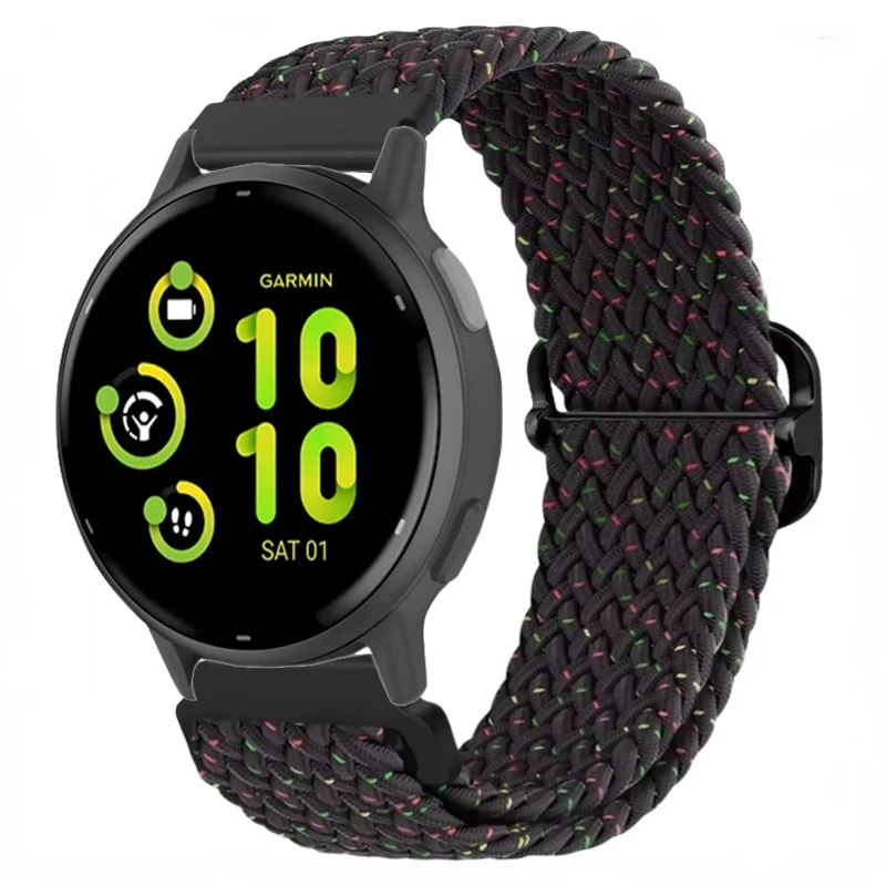 20 مللي متر 22 مللي متر النايلون مضفر سولو حلقة حزام ل Garmin Forerunner 55 965 165 265 سوار معصمه للغارمين Vivoactive 5/Active 5