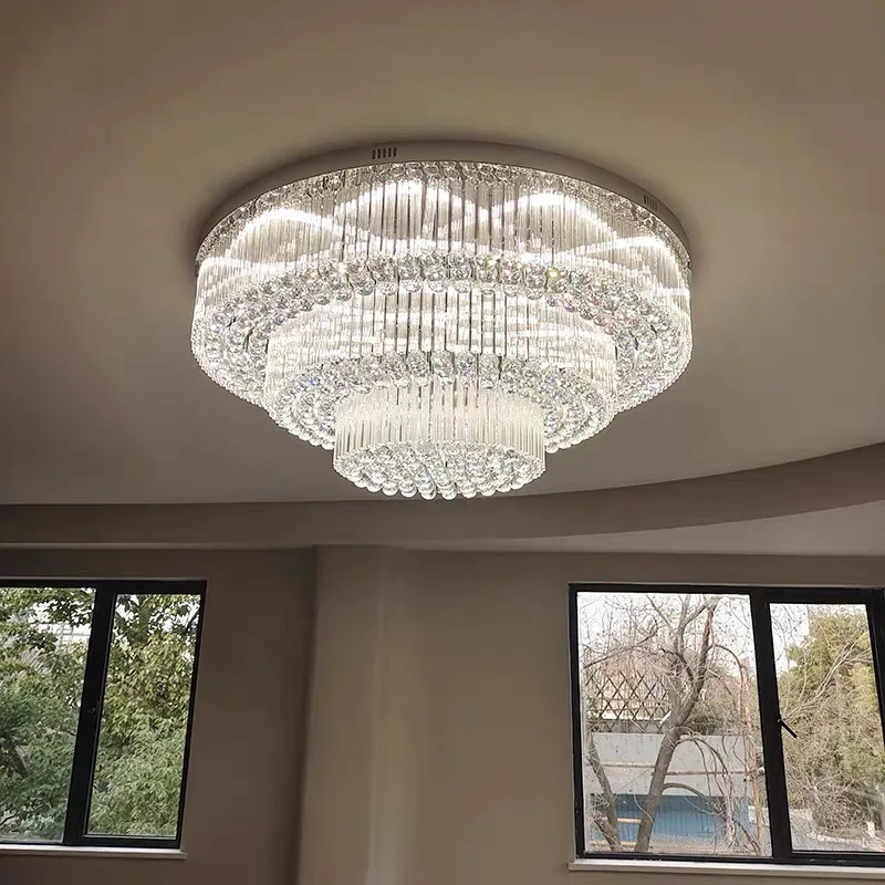 

Classic Large Crystal Ceiling Lamp Home Decoration Hotel Appliance Project Light Fixture Vintage Lamparas De Cristal