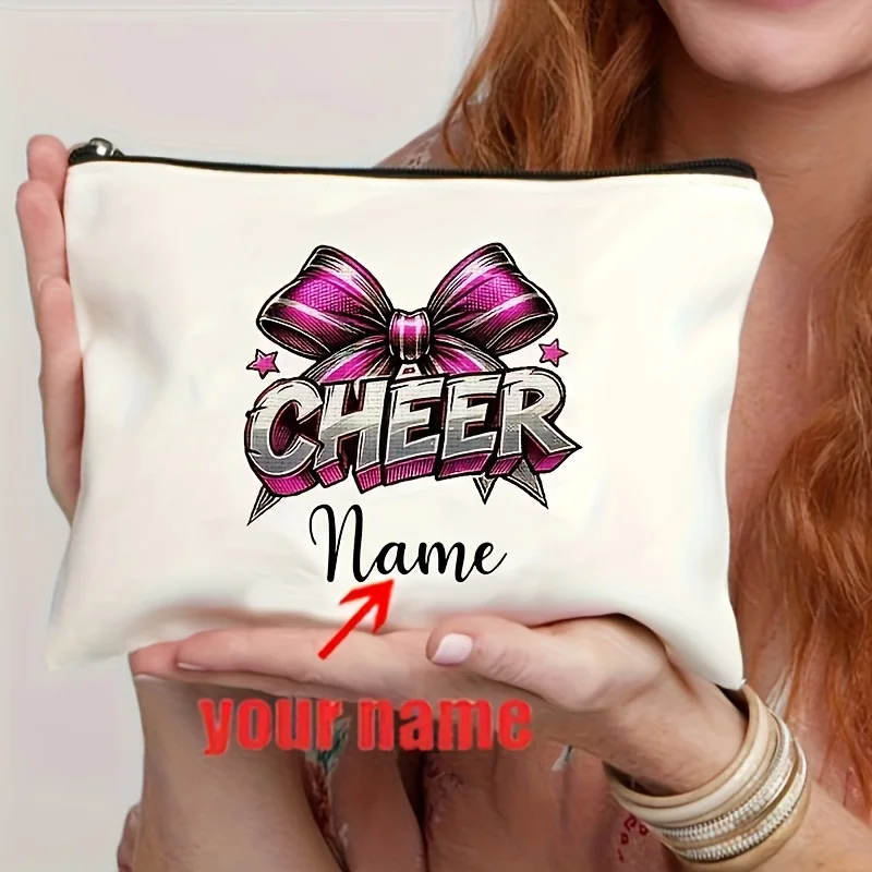 customizable-cheerleader-name-bow-design-makeup-bag-durable-polyester-zippered-cosmetic-pouch-white-travel-toiletry