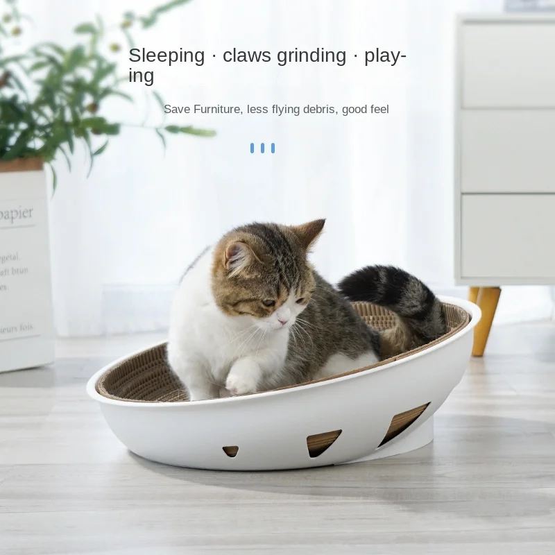 Extra Large Cat Scratches Board Toy For Cats Nest Scratch Board Integrated Bowl Cat Scratching Toys Replaceable Core