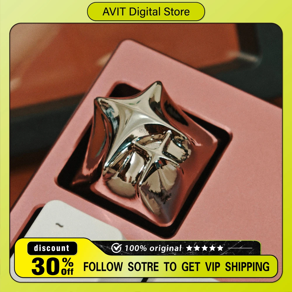 

Клавишный колпачок Starry Bright Star из алюминиевого сплава для DIY-клавиатур с подсветкой, для ПК-игр, классический ESC, персонализированный подарок