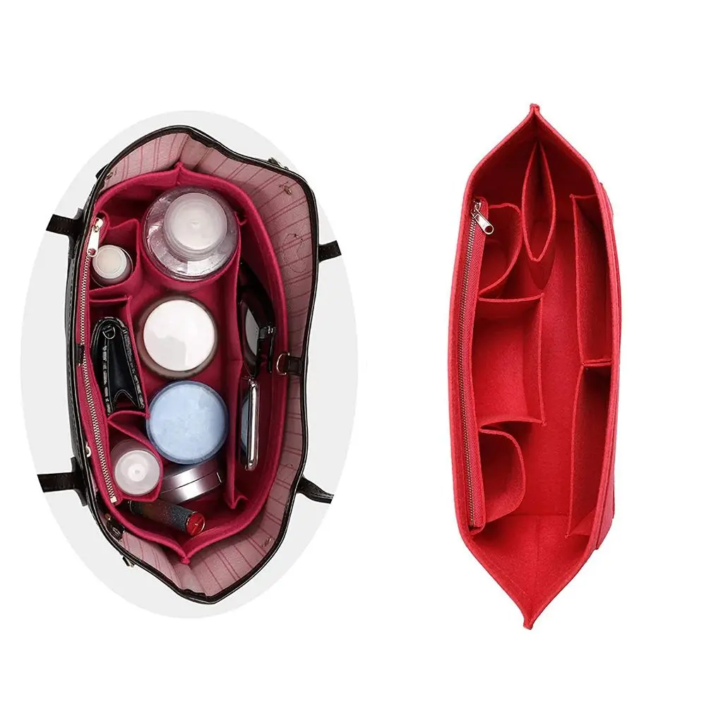 New Felt Insert Bag Travel Portable Linner Bag Multi-Pocket Storage Bags for Handbag