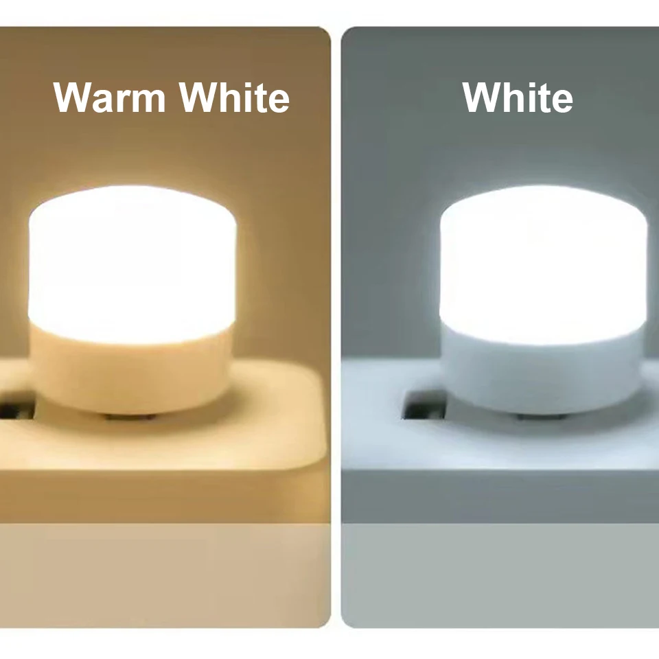 USB Mini Night Light Portable LED Lamp White Light Warm Light For Room Learning Book Light For Power Bank PC Laptop Notebook