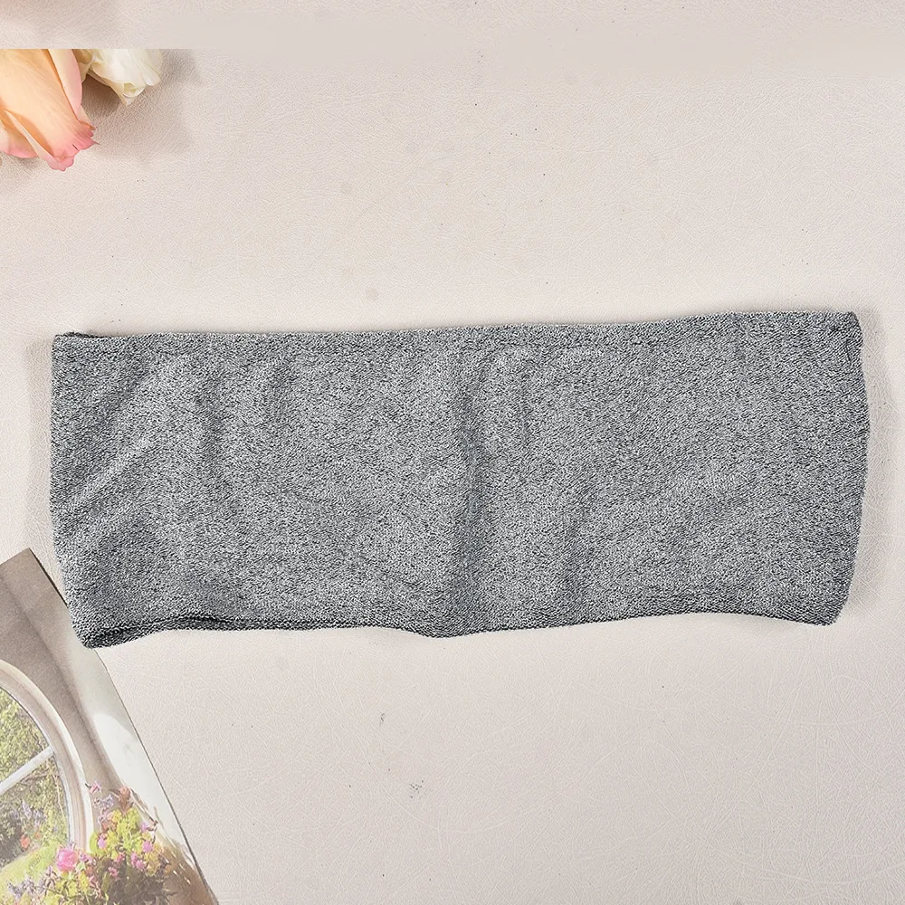 الفضة الترتر الحرير نحيل حللا مع أنبوب المرأة مثير الجوف خارج الياقة المدورة طويلة الأكمام الخوخ الوركين سليم نادي وزرة الحفلات #5