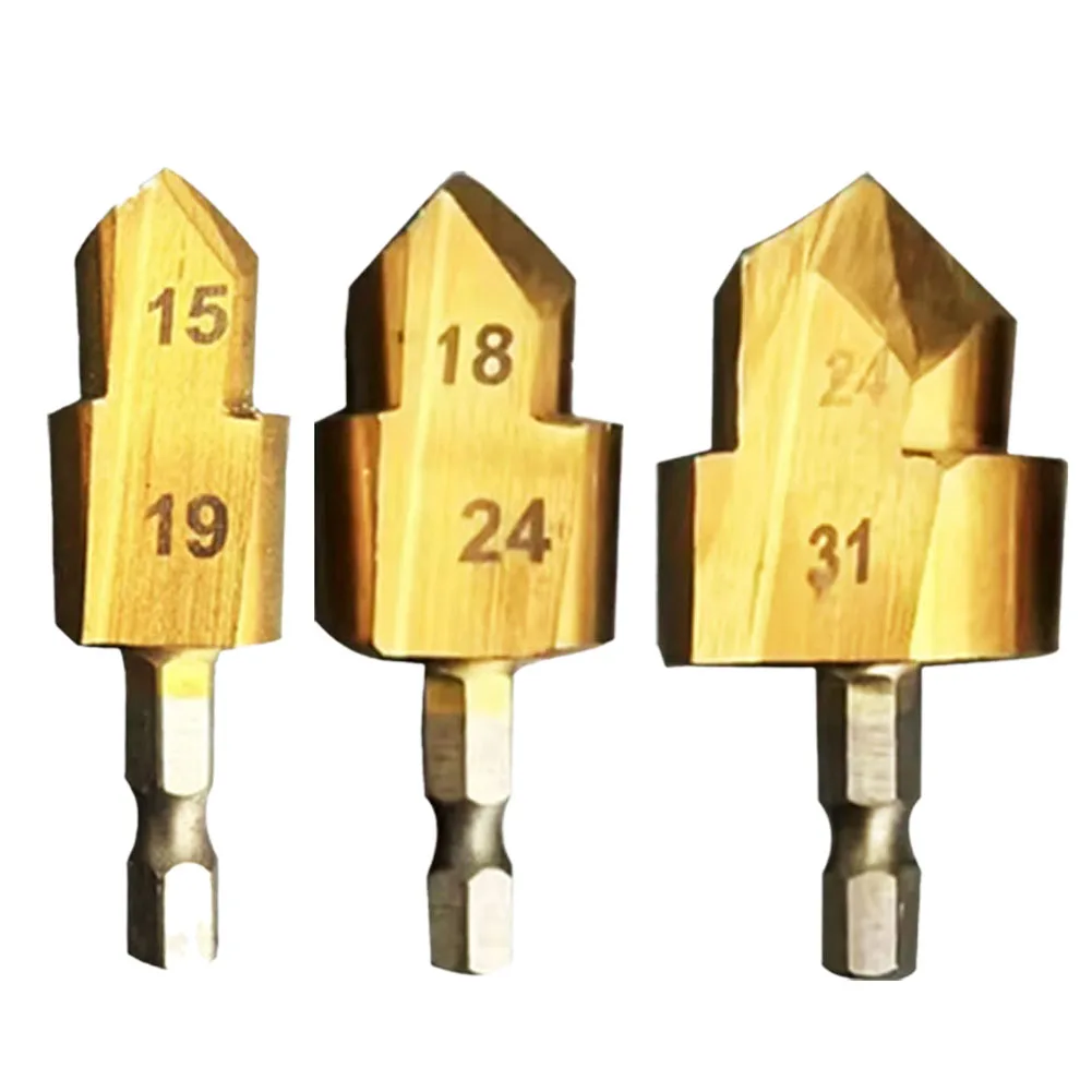 

1PC PPR Lifting Stepped Drill Bit 2/3 Flute Hex Shank Water Pipe Connection Tool Hole Opener Tools 20/25/32mm