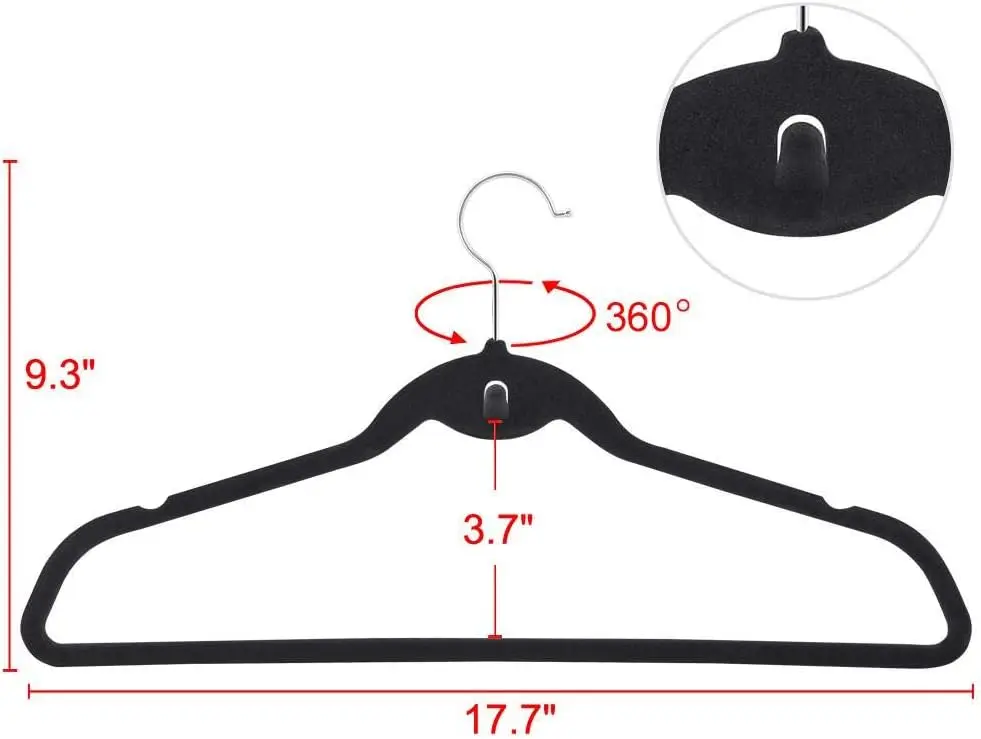 Yaheetech Cascading Non Slip Velvet Hangers - Heavy Duty - Suit Hangers Space Saving Clothes Hangers 360° Swivel Hook,