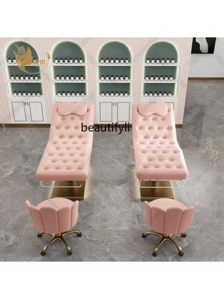 D178 YH سرير تجميل كهربائي جديد صالون تجميل قاعدة ذهبية تدليك الأريكة الطبية الجمال الوجه سرير رمش الوشم السرير #2