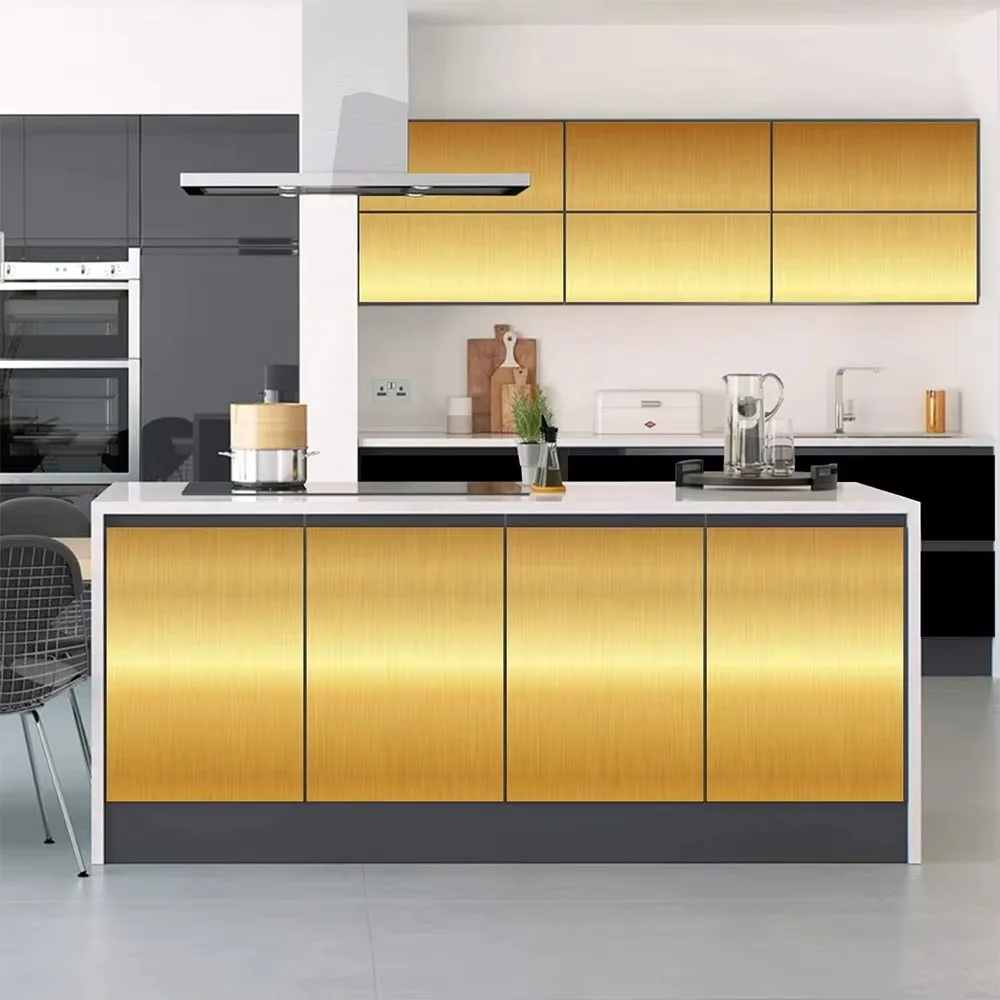 بولي كلوريد الفينيل المقاوم للصدأ نحى الفضة القابلة للإزالة خلفية ديكور فيلم الفينيل مقاوم للماء النفط واقية الأجهزة المنزلية المطبخ مصعد ملصق