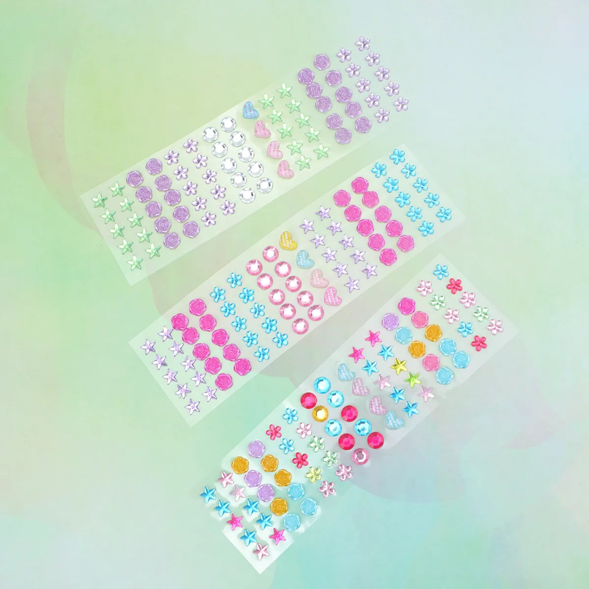 

5 Sheets DIY Colored Diamond Sticker Acrylic Rhinestone Sticker Assorted Gems Stickers Self Adhesive for Craft Face Painting