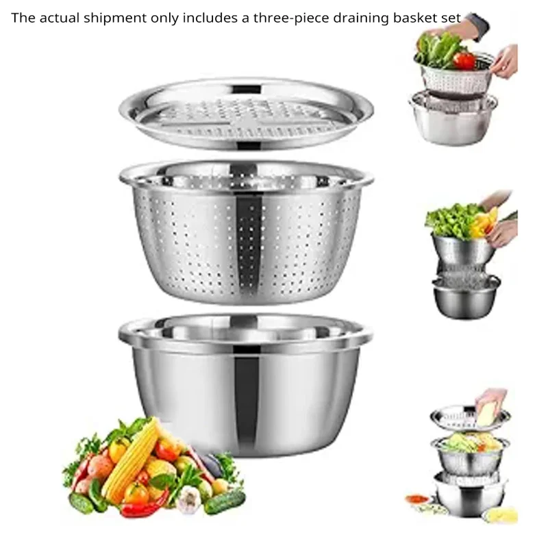 ABJY-حوض متعدد الوظائف ثلاثة في واحد مع قطع مبشرة وصرف حوض الخضار مناسب لحوض استنزاف المطبخ