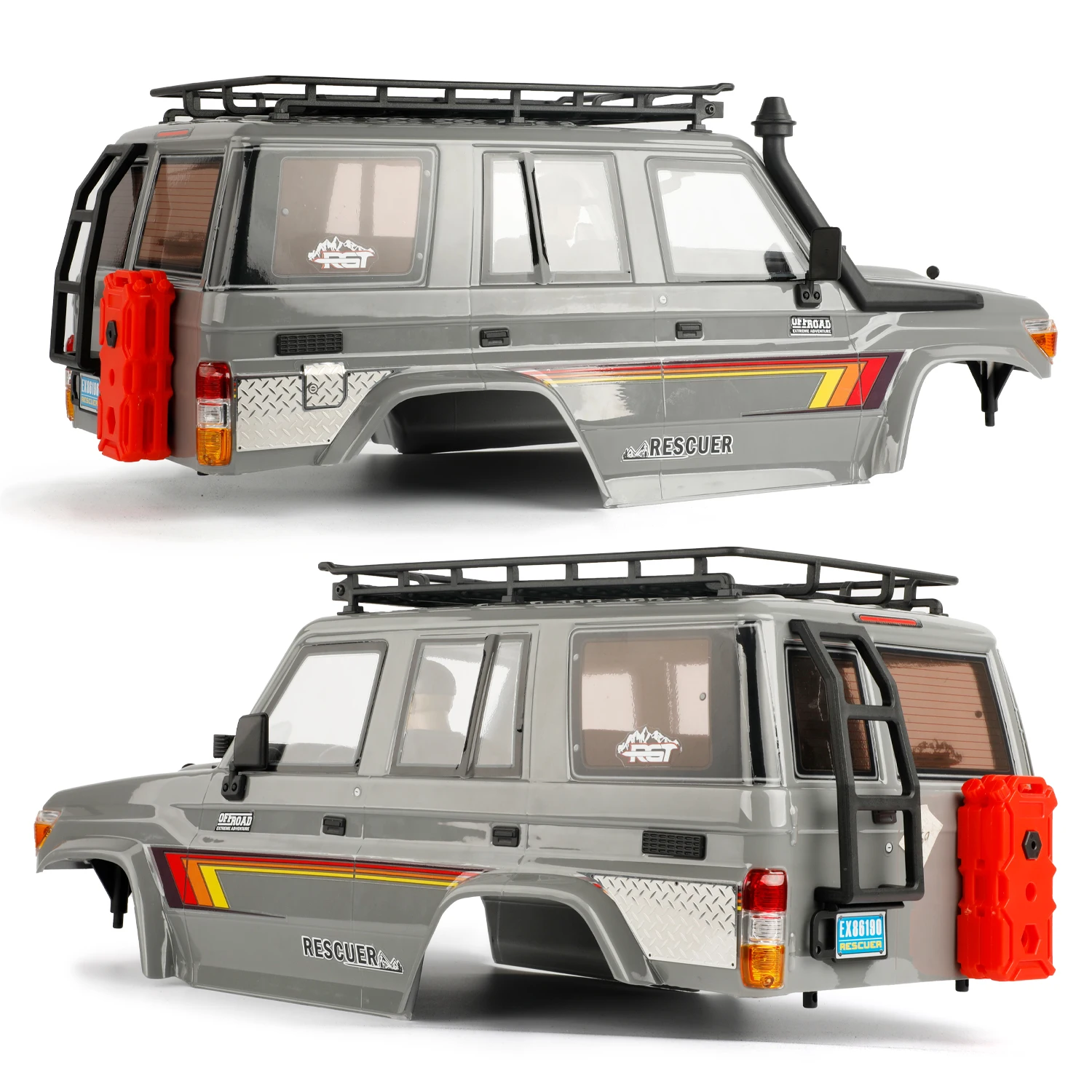 Metal Tail Side Skirt/fuel Tank/rear View Lens Decorative Sheet for 1/10 RC Crawler Car RGT LC76 LC71 EX86190 Parts