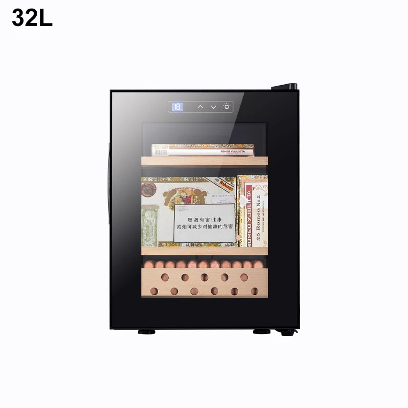 for LED Light 21L /32L/46L/76L 150~400 Cigars Spanish Cedar Wood Constant Temperature Humidity Electric Humidor Cigar Cabinet