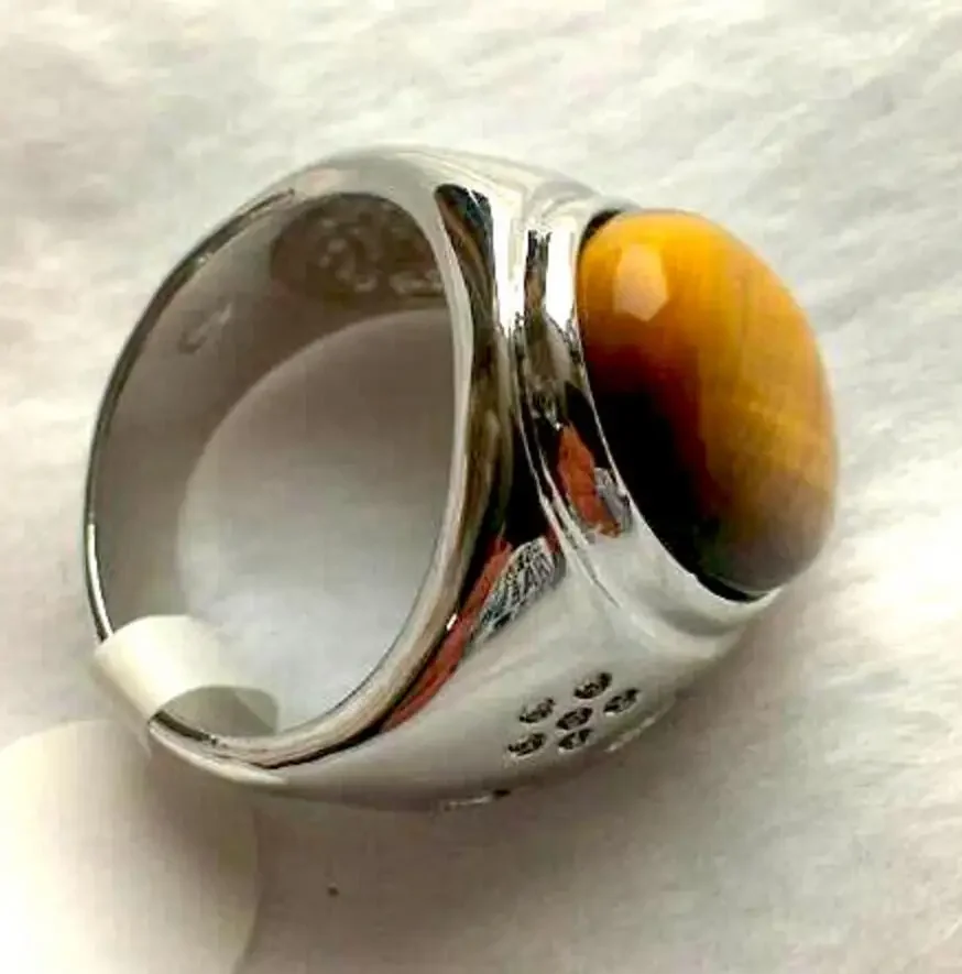 new listed men natural tigers eye stone size 8,9,10,11 gift fashion Ring