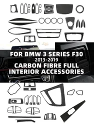 Carbon Fibre Full Interior Accessories Real Carbon Fibre Stickers For BMW 3 Series F30 F34 2013 2014 2015 2016 2017 2018