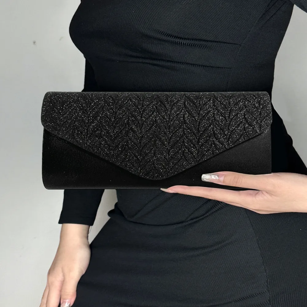 Wrinkle Design Clutch Purses with Chains for Women Evening Bag Formal Rhinestone Handbags for Wedding Party Cocktail Prom Dinner