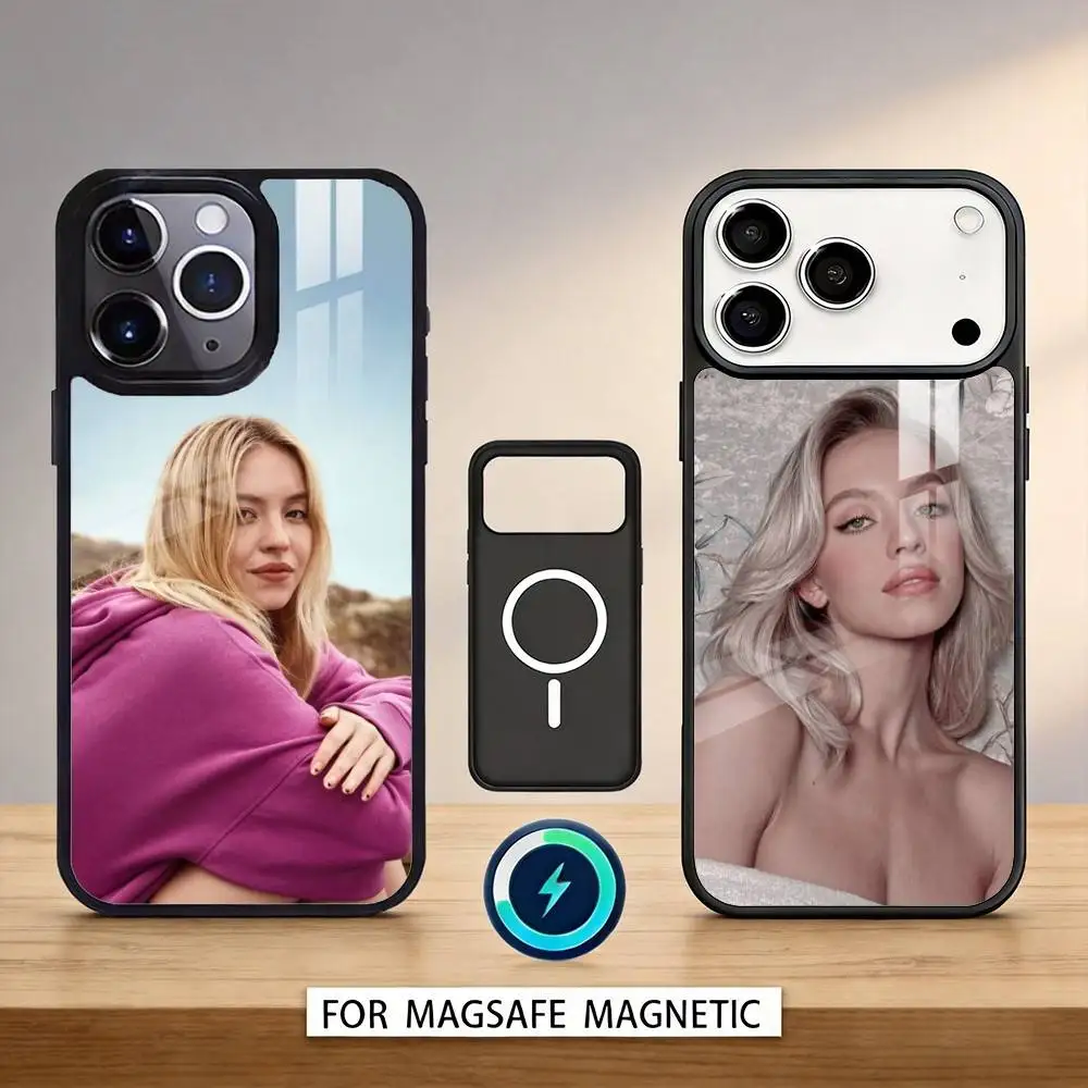 

Actor S-Sydney Sweeney Phone Case For iPhone 17,16,15,14,13,12,Pro,Max For Magsafe Magnetic Wireless Charging