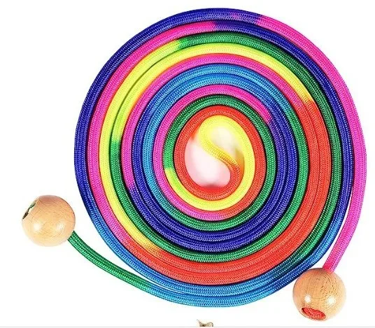 5M Rainbow Long Jump Rope With Anti Slip Handle For Children Students School Outdoor Group Skipping Speed Fit Sports Set