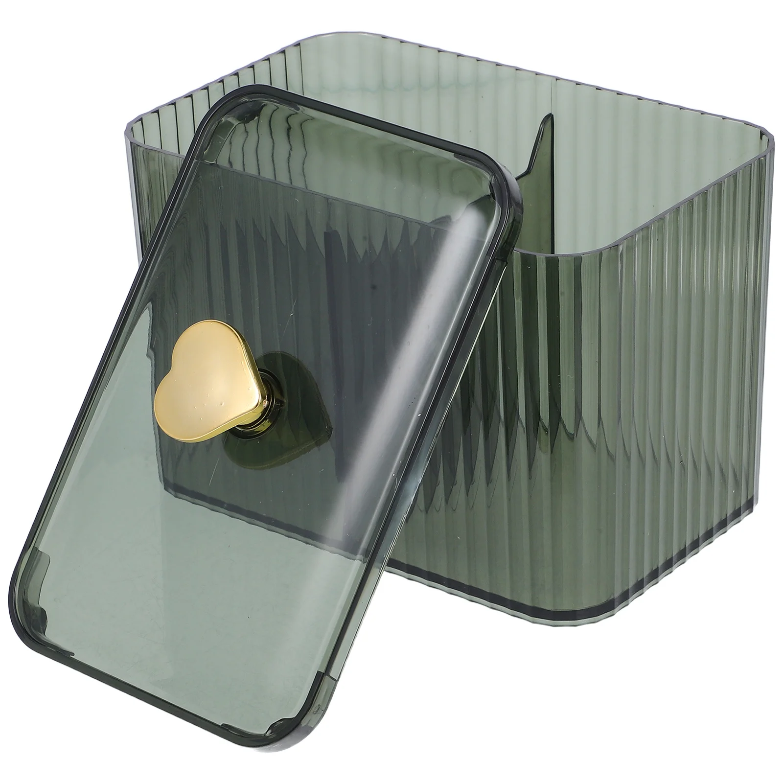 

Cotton Pad Holder Transparent Divided Compartments Makeup Storage Vanity Organizer Lipsticks Cotton Swabs Bathroom Use