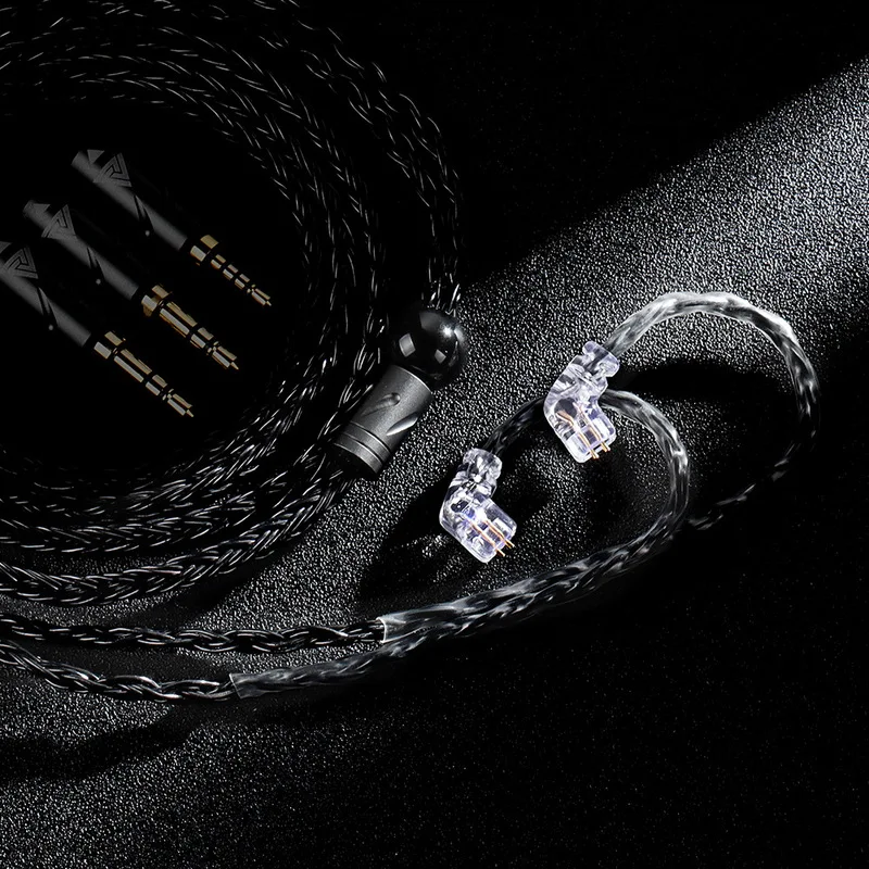 Q1 Upgrade Cable 16 Core 352 Silver-Plated Wire 4-in-1 Interchangeable Plugs (2.5/3.5/4.4/Type-C) 2Pin IEM for Gaming Headphone