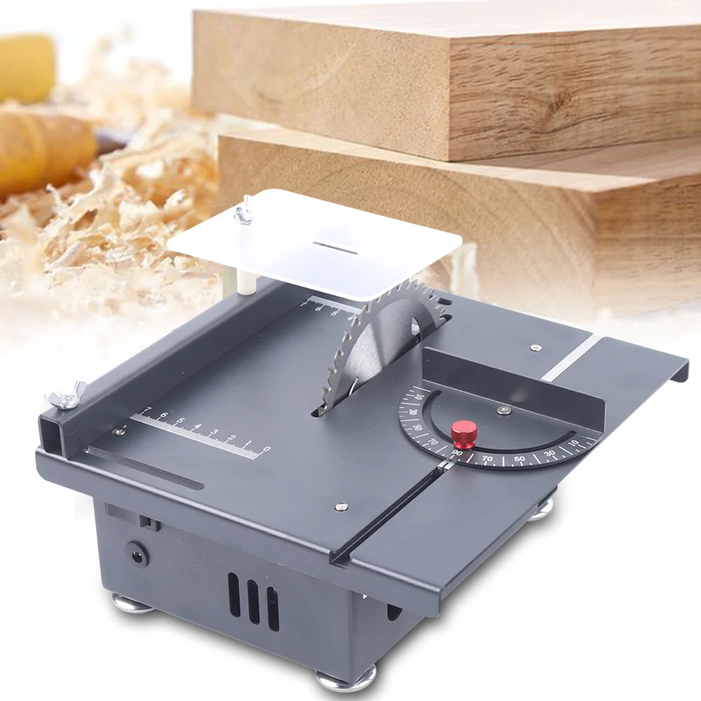 Multifunctional Mini Table Saw 7200rpm Woodworking Sliding Table Saw Jade Handmade DIY Crafts Cutting Machine Angle Cut Tools