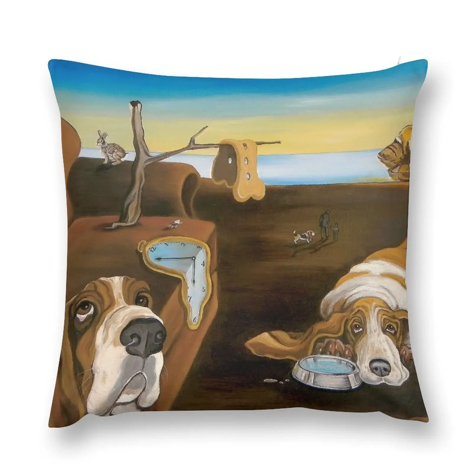 

The Persistence of Basset Hound Throw Pillow Sofa Cushions Cover home decor items christmas pillowcases pillow