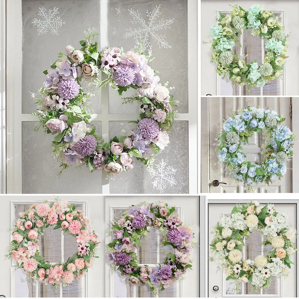 

Artificial Hydrangea Peony Flower Wreath Door Hanging Decoration Home Wedding Decoration Simulation Wreath Party Decoration 1pc