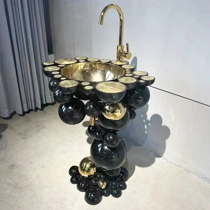 Light luxury high-end bathroom household stainless steel independent washbasin