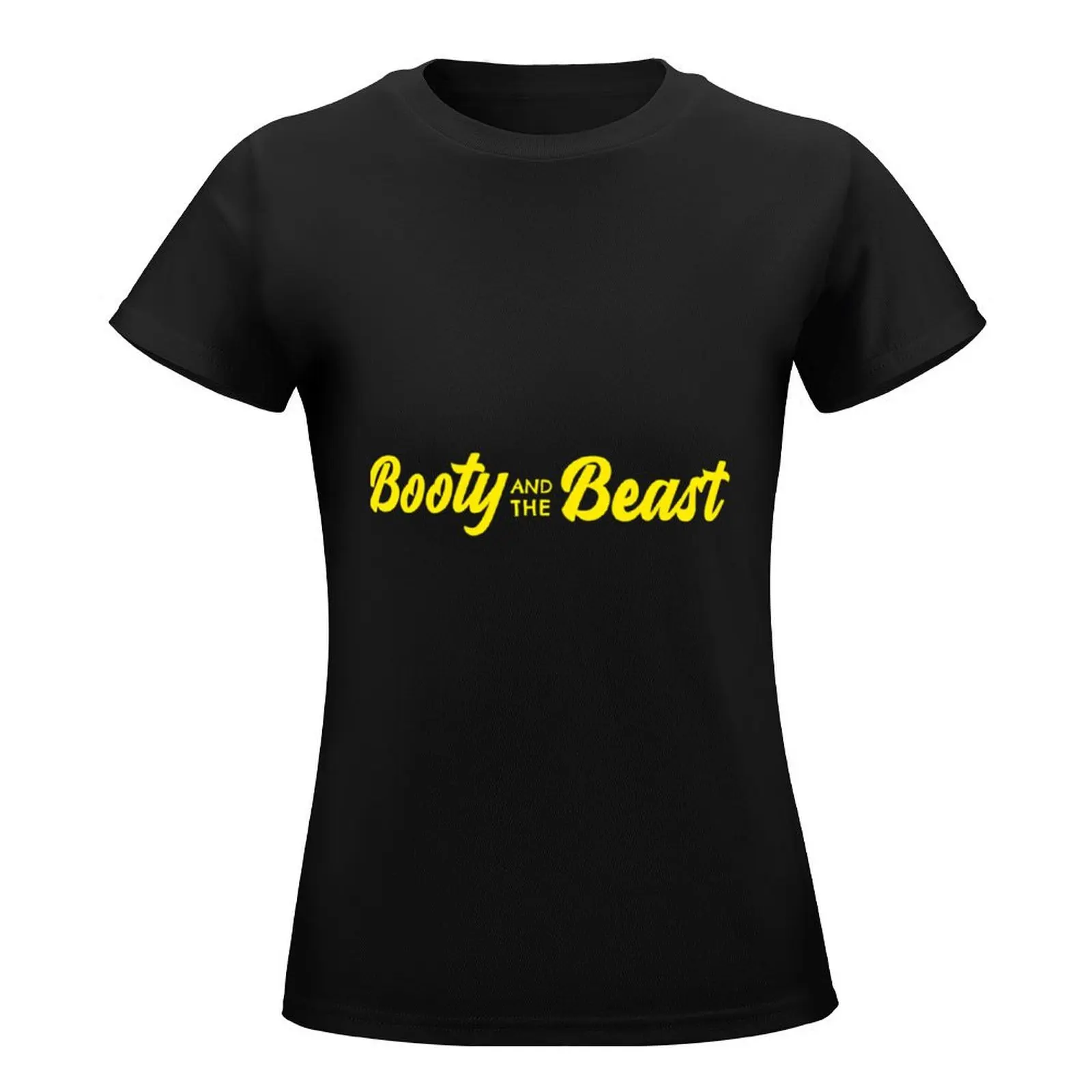 Booty And The Beast Cartoon Pun Fitness Design \t T-Shirt blacks Aesthetic clothing animal prinfor plain Women clothes