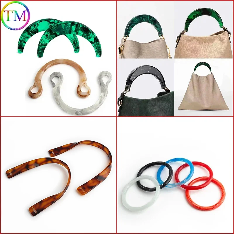 Correas de resina para bolso artesanal, correa de hombro, cadena, marco de monedero, accesorios decorativos de repuesto, 2 piezas