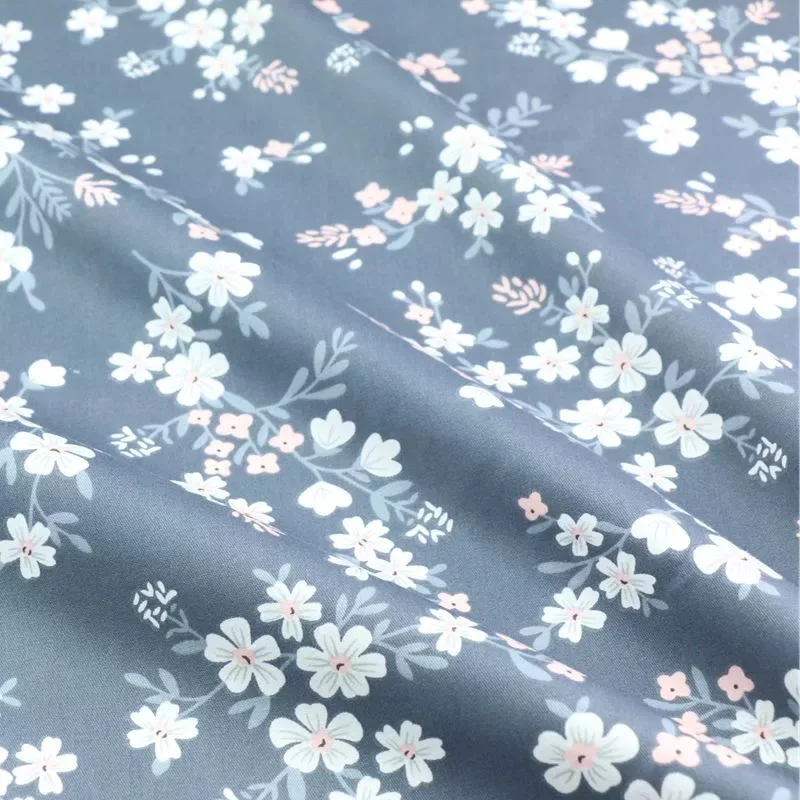 160x50cm Cotton Digital Floral 60s Printing Sewing Fabric, Small Fresh Children's Clothing Women's Dress Adults' Costume Cloth