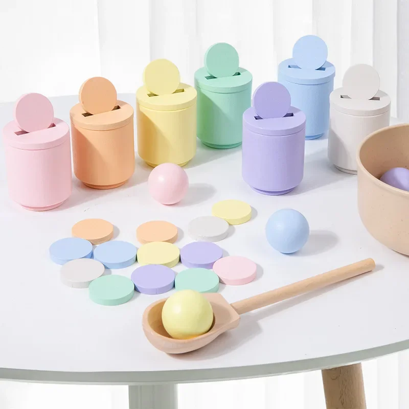 Nieuwe Puzzel Oog Hand Coördinatie Training Speelgoed Hoed Kleur Bal Sorteren Muntautomaat Speelgoed Leren Onderwijs XL