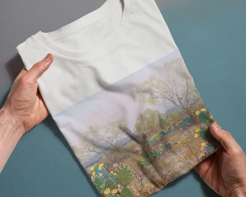 Cacti in Bloom, San Antonio, Texas, Julian Onderdonk Painting, Unisex T-Shirt, Landscape T-Shirt, Art T-Shirt, Gift for Her