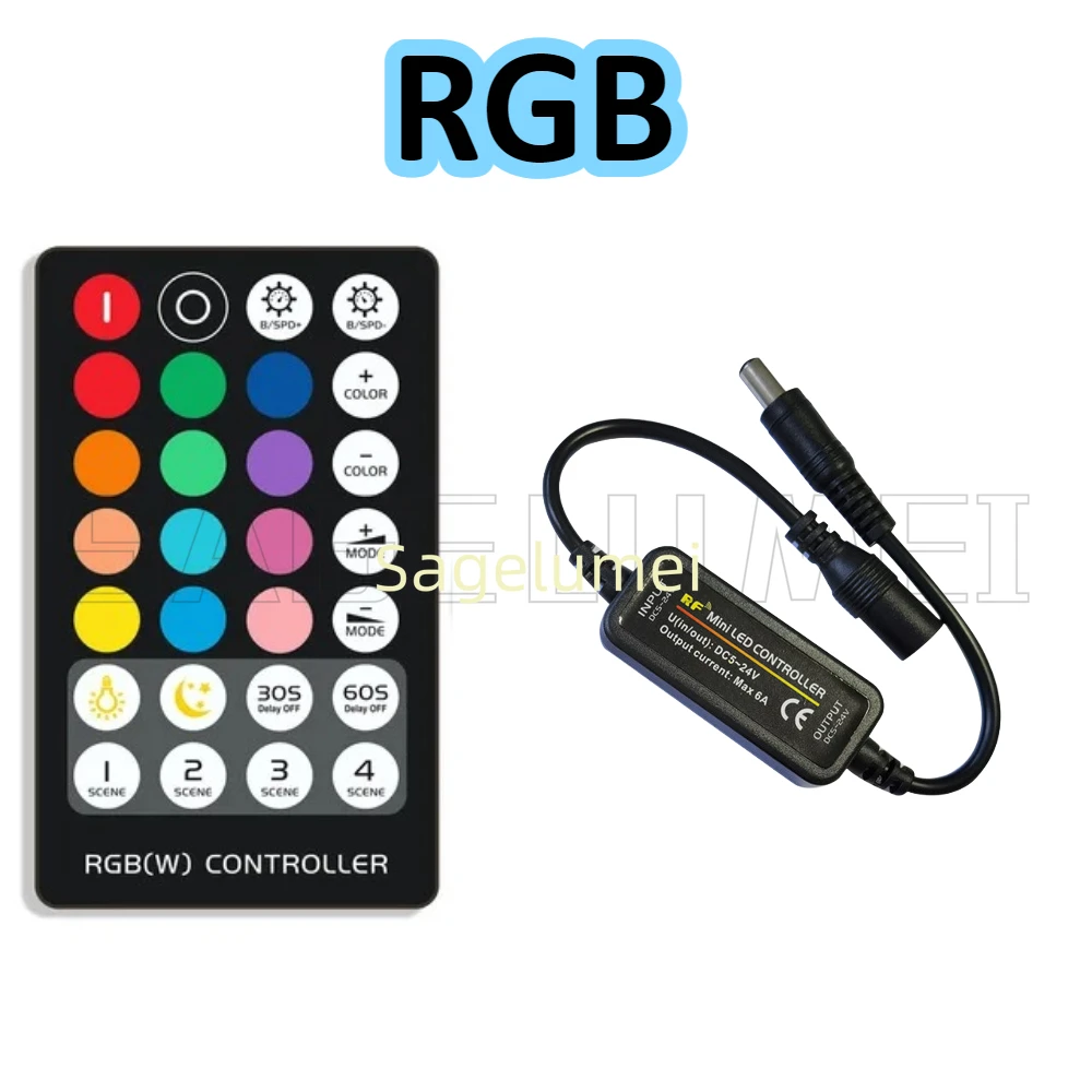 عن بعد 14/17/21/28Key RF شريط إضاءة LED لاسلكي صغير وحدة تحكم في الضوء لون واحد/CCT/RGB/RGBW/RGB + CCT Led مصباح DC5-24V باهتة