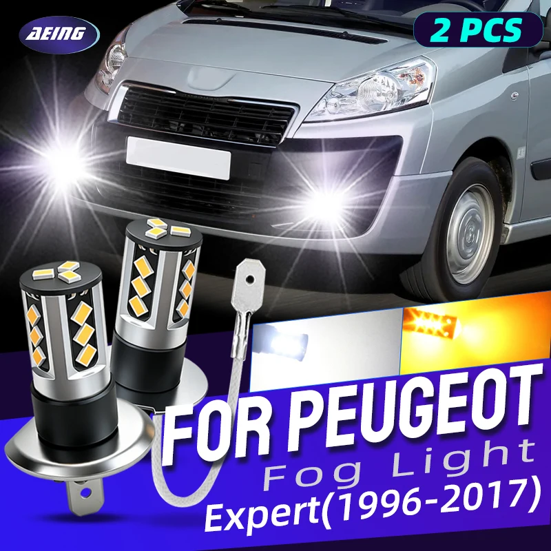 For Peugeot Expert VF3 LED Foglight Bulbs 2002 2004 2006 2007 2010 2012 2013 2014 2015 2016 White Yellow Front Fog Lamp Lights