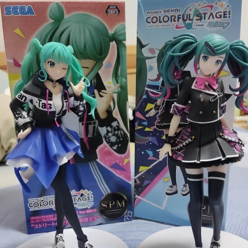 Original Hatsune Miku Action Figurine Kawaii Girls Sega Spm Sekai:colorful World Stage 22cm Collectable Model Toy Ornaments Gift