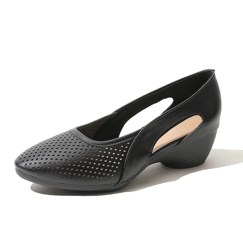

Womens Pumps Hollow Out Breathable Wedge Shoes Elegant Office Ladies Working Footwear Comfortable Soft Summer Sandals Pumps