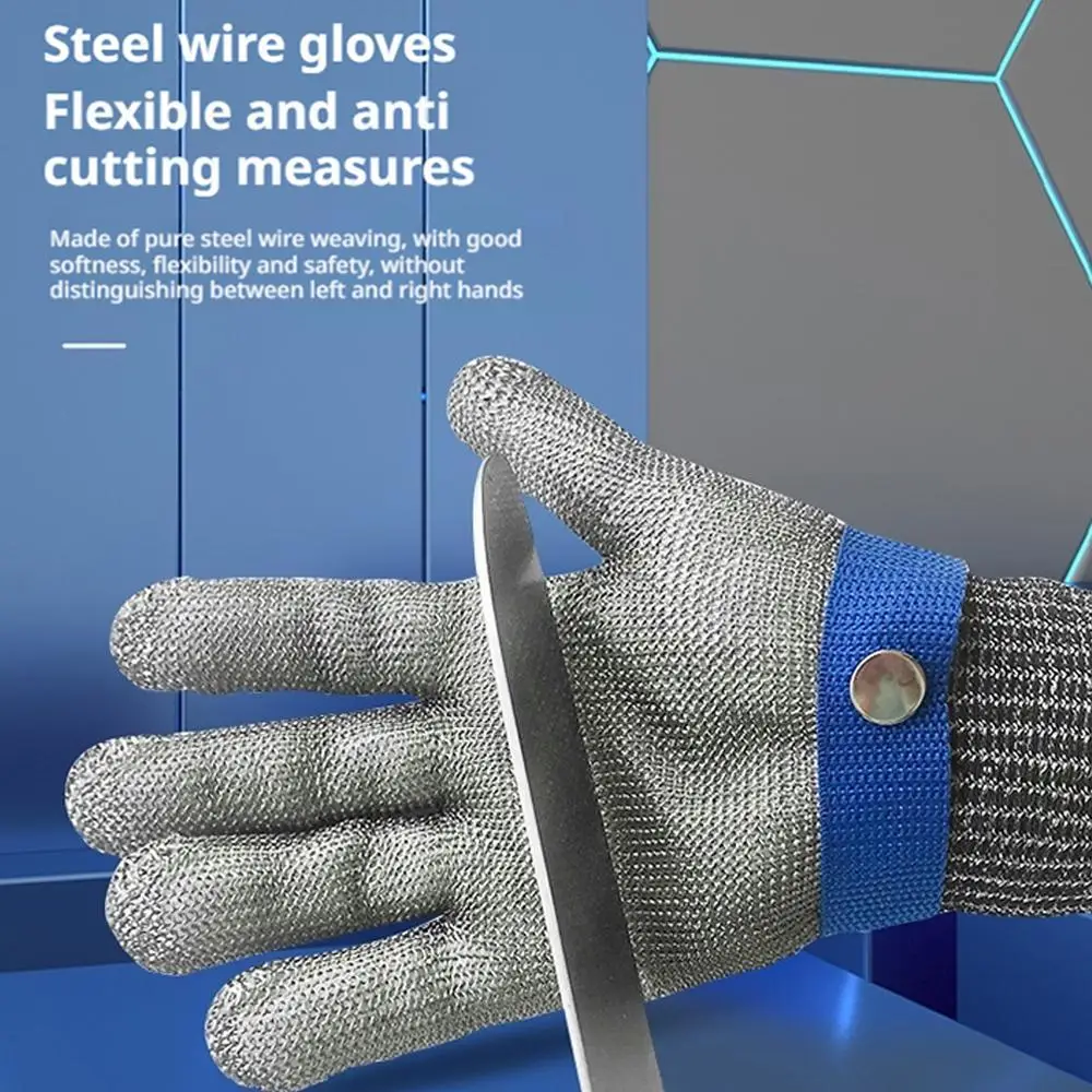 Luvas resistentes ao corte, proteção anticorte nível A9 com malha de aço inoxidável para ferramenta de processamento de carne de açougueiro