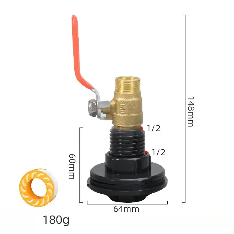 yesPVC Bulkhead Fitting Adapters with Brass Valve To 1/2