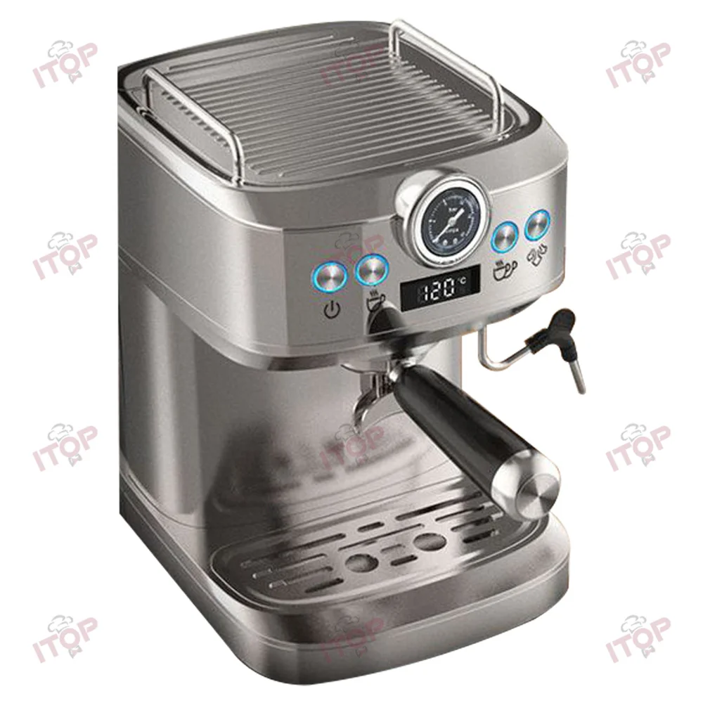 Cafetera Express de Acero Inoxidable con Palanca de Vapor para Latte, Nueva Llegada, Ideal para Cafeterías