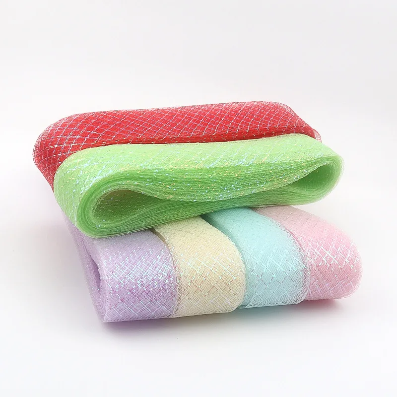 25 Yards Elastic Fishbone Mesh with Colorful Hard Mesh DIY Hat Christmas Decoration Net Wedding Dress Formal Dress Accessories