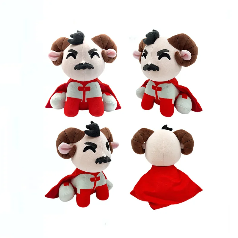 

Superhero Sheep Plush Toy with Black Red Mask Cute Animal Sidekick Stuffed Doll Anime Game Collectible Soft Plushie Gift