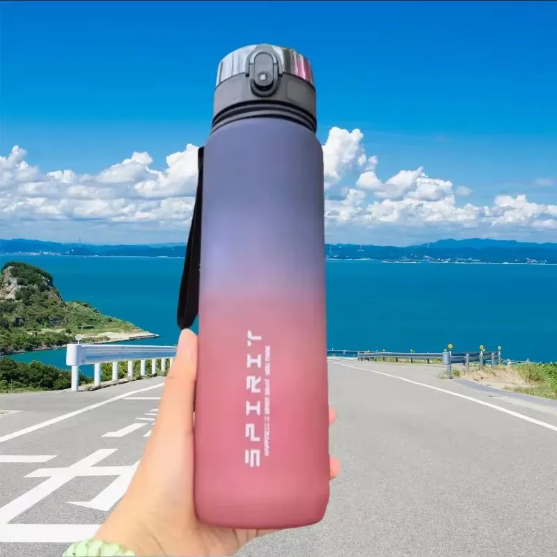 

Large Capacity Sports Water Bottle Motivational Leak Proof Portable Reusable Plastic Cups Outdoor Travel Gym Jugs