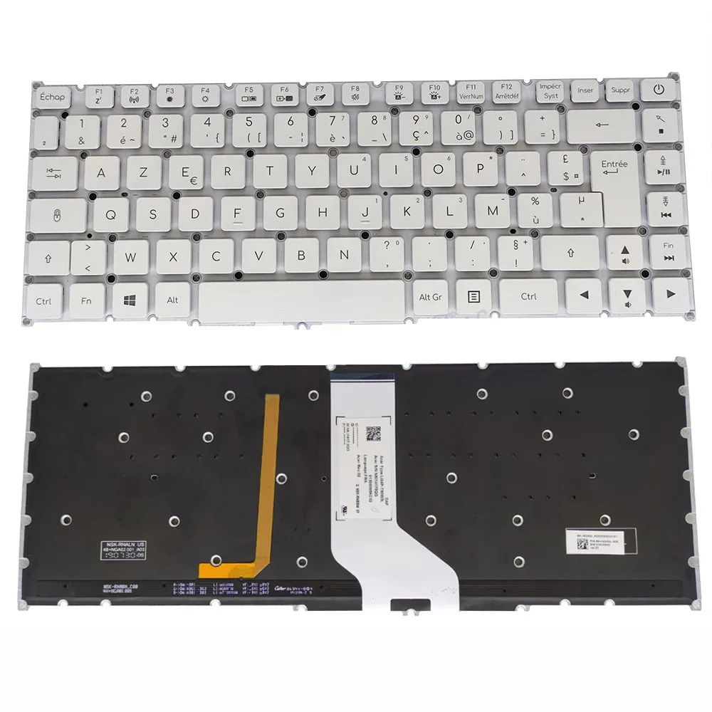 

For Acer conceptD 7 CN715-71 73A9 70LR LG4P-T90W3L French FR white backlit clavier keyboard