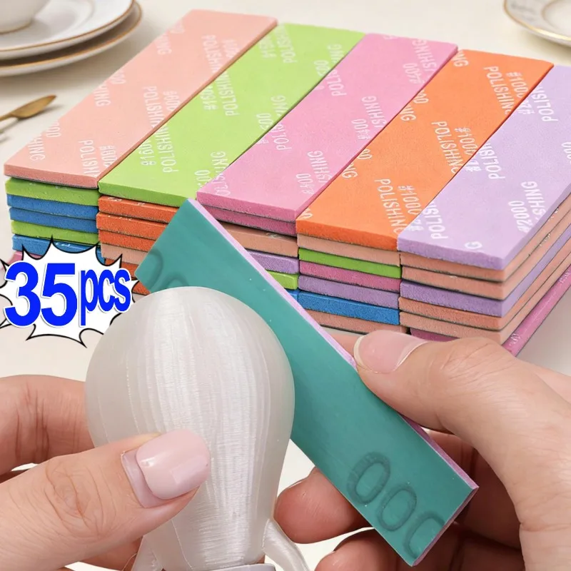 

#400-#2000 Polishing Sponge Sandpaper Stick DIY Model Reusable Semi-rigid Polishing Rod Double-sided Dry Wet Use Sandpaper Stick